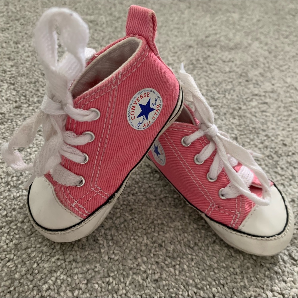 Pink Baby Converse Sneakers, size 2